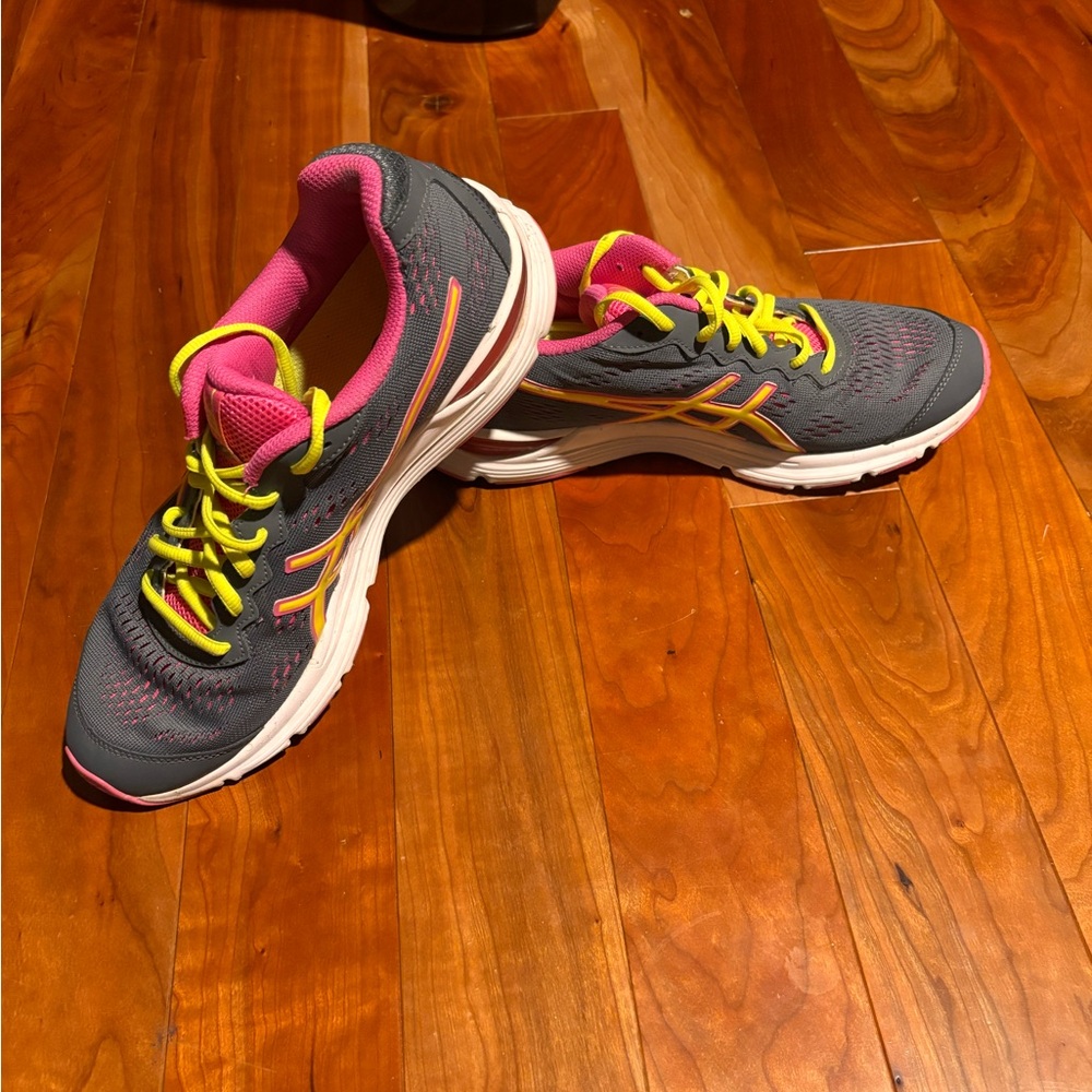 Asics Women's Running Shoes - Gray, Pink, and Yellow